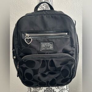 Coach Poppy Daisy Signature Black Backpack